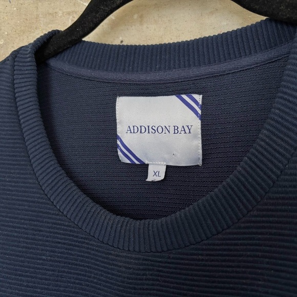 Addison Bay Active Rib Zip Everyday Crewneck Sweatshirt - Picture 3 of 5